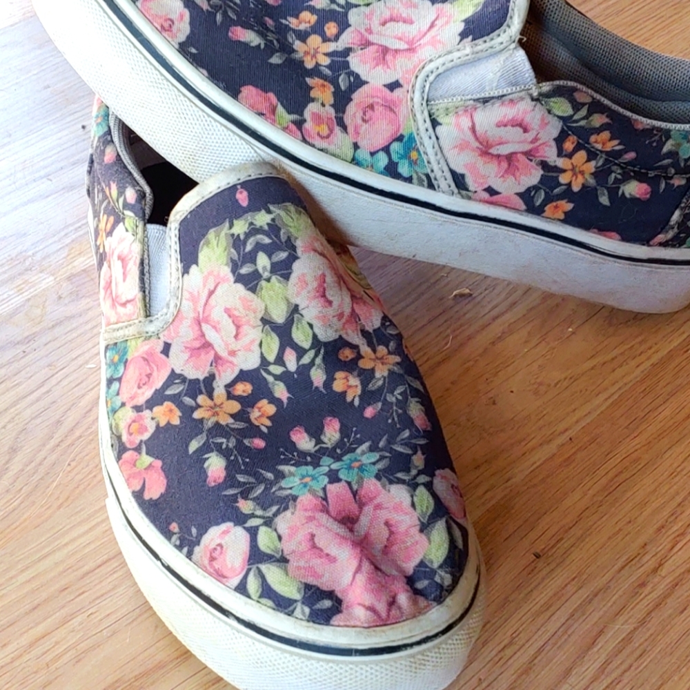 Floral slip on shoes